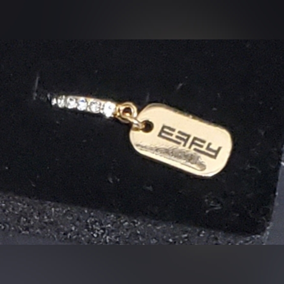 EFFY tag charm with rhinestones, goldtone. - Picture 3 of 8